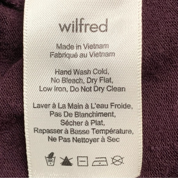 Aritzia Wilfred Burgundy Wine Sweater Size XS Knit V Neck Lightweight Layer - Picture 9 of 10